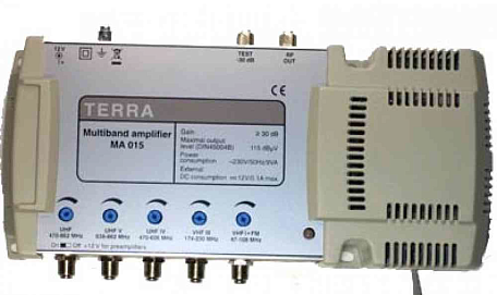 Усилитель ТВ сигнала  Terra MA 015 антенный 5 входов, 30/34 dB