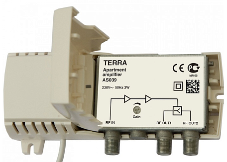 Усилитель ТВ сигнала  Terra AS 039 антенный вход / 2 выхода