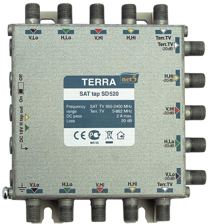 Ответвитель  Terra SD 520 для мультисвичей  (-20дБ)